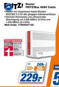Lokal Expert Technikmarkt Gruppe AVM FRITZ!BOX 6690 Cable (Wi-Fi 6 (WLAN AX), Kabel)