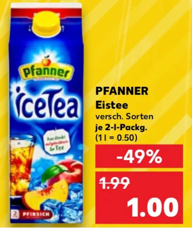 [Kaufland lokal] Pfanner Eistee versch. Sorten 1€