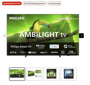 Philips 75 Zoll Ambilight TV - myMediamarkt Abholung - PHILIPS 75PUS8008 LED TV (Flat, UHD, SMART TV, Ambilight, 60hz)