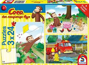 [Amazon Prime] Schmidt Spiele - Coco der neugierige Affe, 3x24 Teile Kinderpuzzle