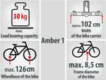EUFAB 11559 Fahrradträger AMBER 1, E-Bike geeignet