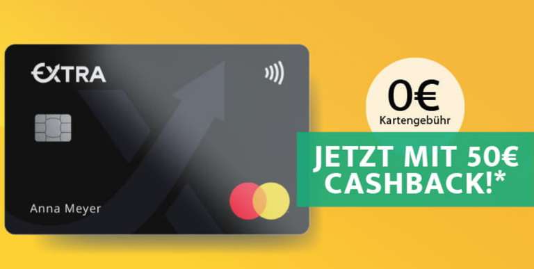 50,- € Cashback für dauerhaft kostenlose Mastercard „Extra“ der Novum Bank
