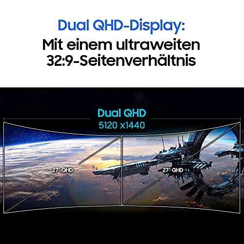 Samsung Odyssey Ultra Wide DQHD Gaming Monitor C49RG94SSR, 49 Zoll QLED FreeSync 2 HDR, Bildwiederholrate 120 Hz