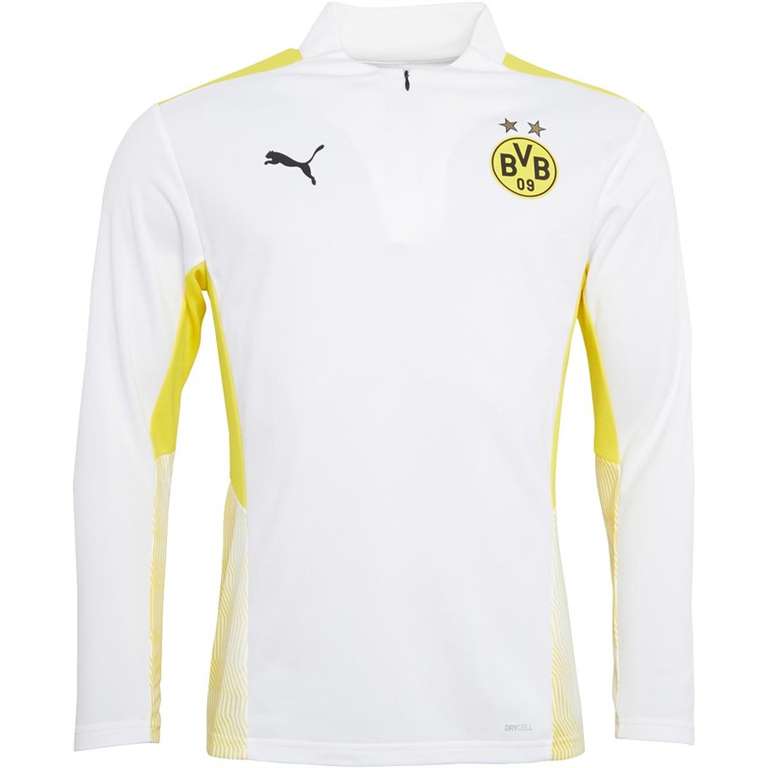 PUMA BVB Borussia Dortmund Training 1/4-Zip Prematch Trikot in Weiß oder Gelb (Gr. S - XXL)