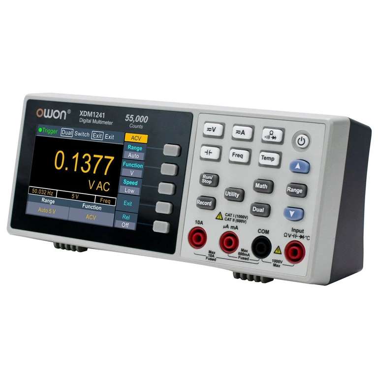 Owon XDM1241 Tisch-Multimeter, 3,5 Zoll TFT Bildschirm, 55000 Counts, Speicher - EU-Lieferung