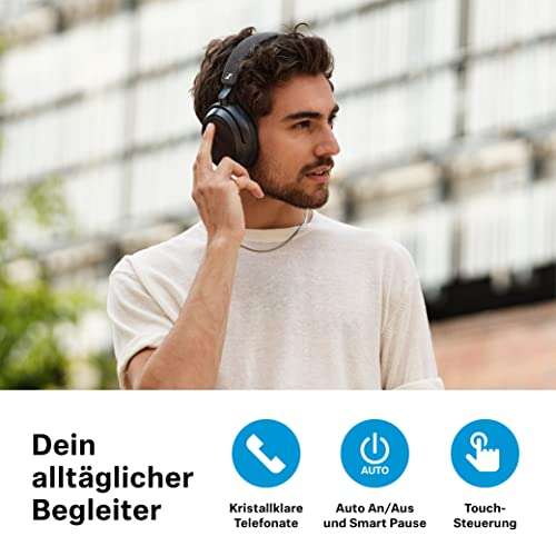 Sennheiser MOMENTUM 4 Wireless Kopfhörer mit Bluetooth - mit adaptiver Geräuschunterdrückung - 60 Stunden Akkulaufzeit - Schwarz