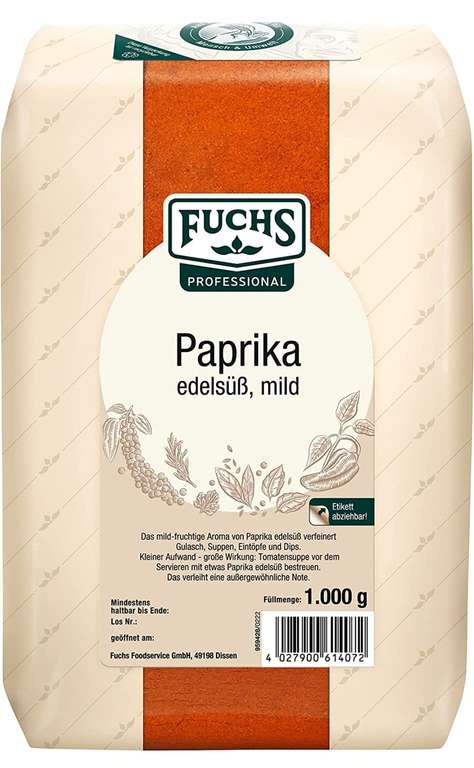 Fuchs Paprika edelsüß 1kg (prime, Sparabo personalisiert)