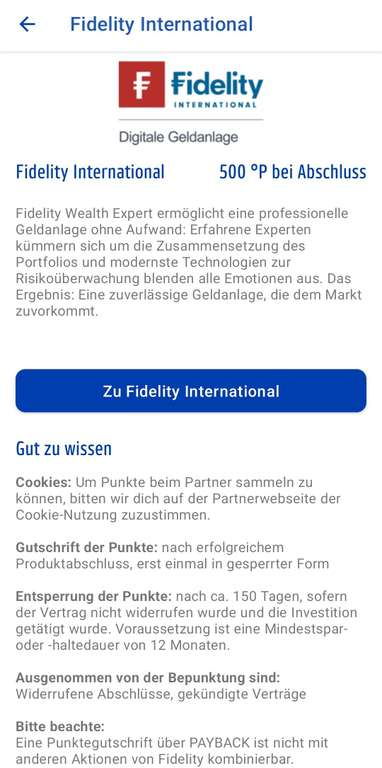 Fidelity Wealth Expert Depot eröffnen 500€ Anlegen und 5000 (Extra) Payback Punkte erhalten