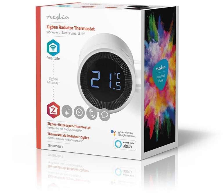 Nedis Heizkörper-Thermostat (ZBHTR10WT) Zigbee 3.0 | Batteriebetrieben | LCD-Anzeige | Android / IOS