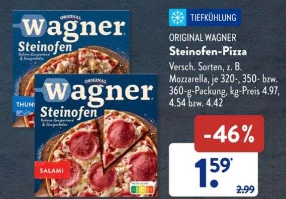 [ALDI Süd] Wagner Steinofen Pizza 1,59€ / Stk