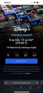 Disney+ Jahresabo (über Türkei VPN) 12 Monate zum Preis von 8 Monaten!