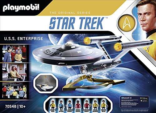PLAYMOBIL Star Trek 70548 U.S.S. Enterprise NCC-1701, Mit AR-APP, Lichteffekten und Original-Sounds
