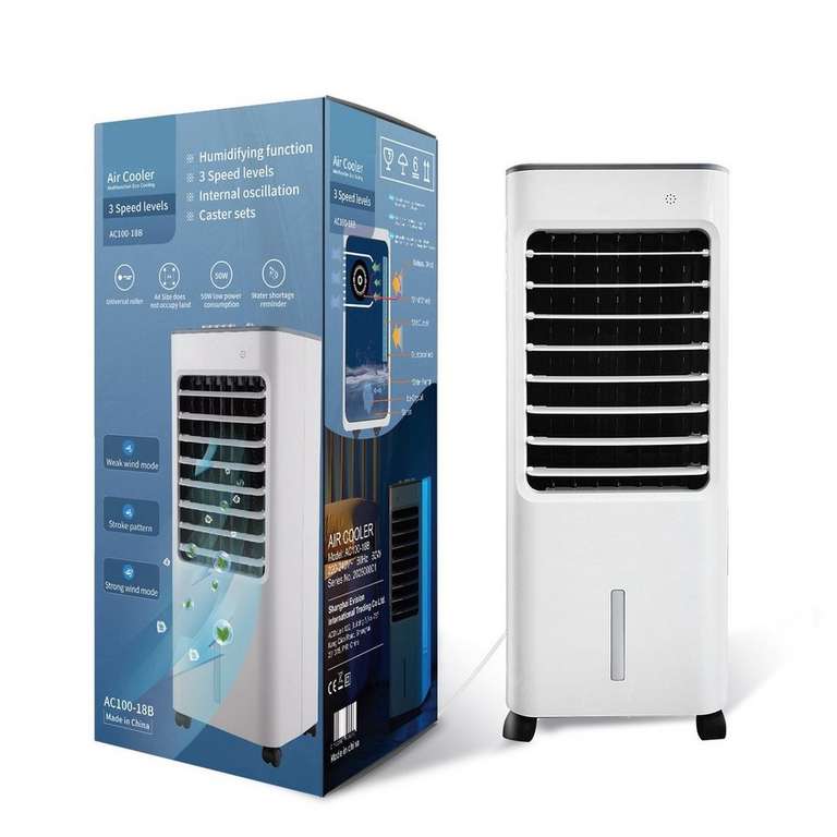 4 in 1 Tragbarer Air Cooler mit Wasserkühlung Ventilator, Luftbefeuchter
