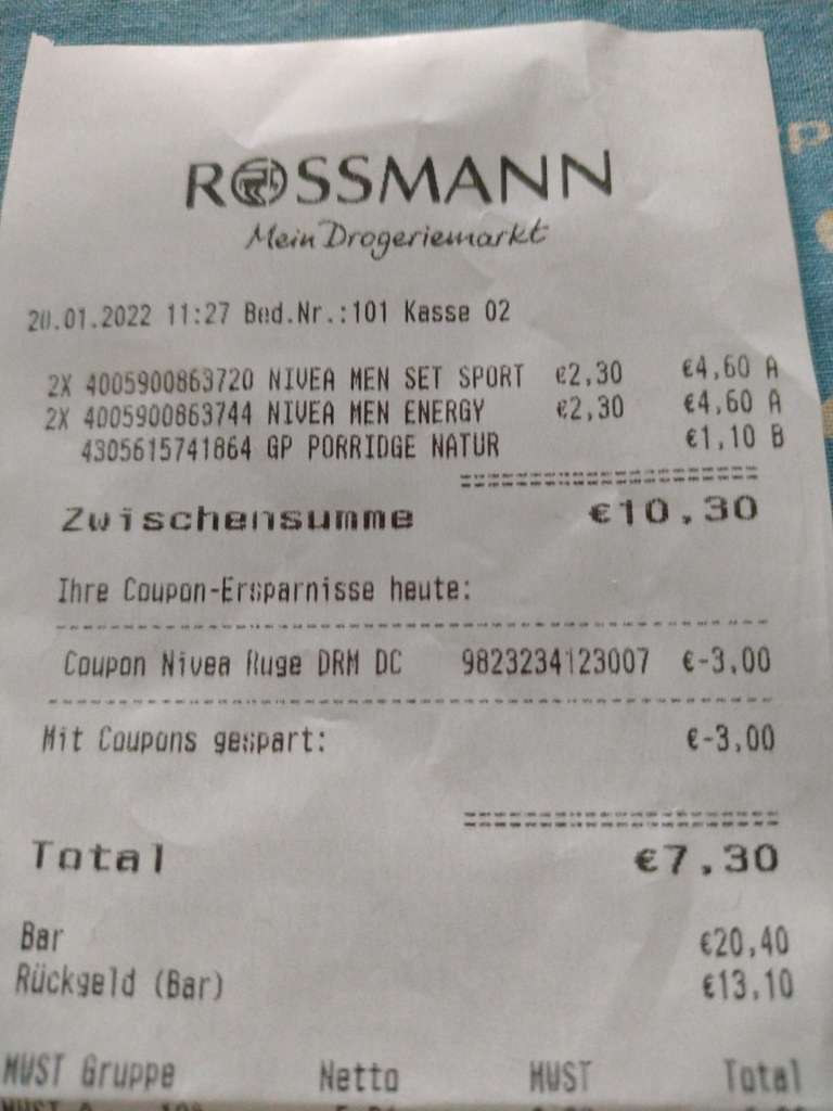 Eigenaardig Leerling staal Rossmann 4 Nivea Men Sets für 6,20 mit 3 Euro Regal-Coupon - mydealz.de