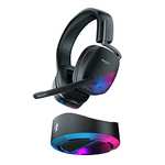 Roccat Syn Max Air - Kabelloses RGB OverEar Gaming Headset mit 3D Audio und Docking-Station, Adjustable