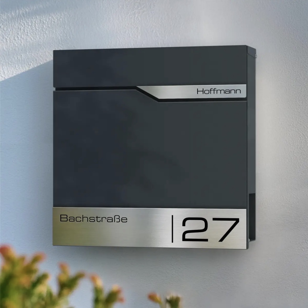 (CB) Metzler Briefkasten mit Gravur pulverbeschichteter Stahl - diverse Farben