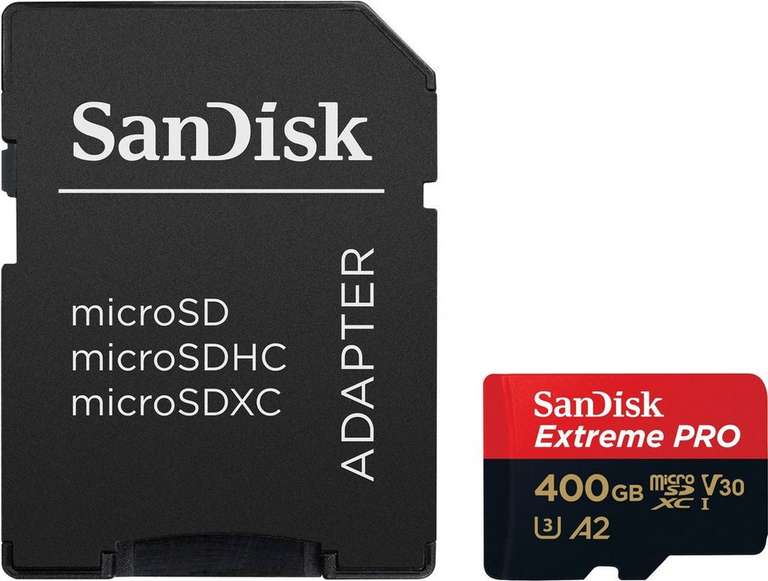 (Otto UP) SanDisk Extreme Pro (400 GB, Class 10, 200 MB/s Lesegeschwindigkeit) microSD-Karte - 49,99 Euro