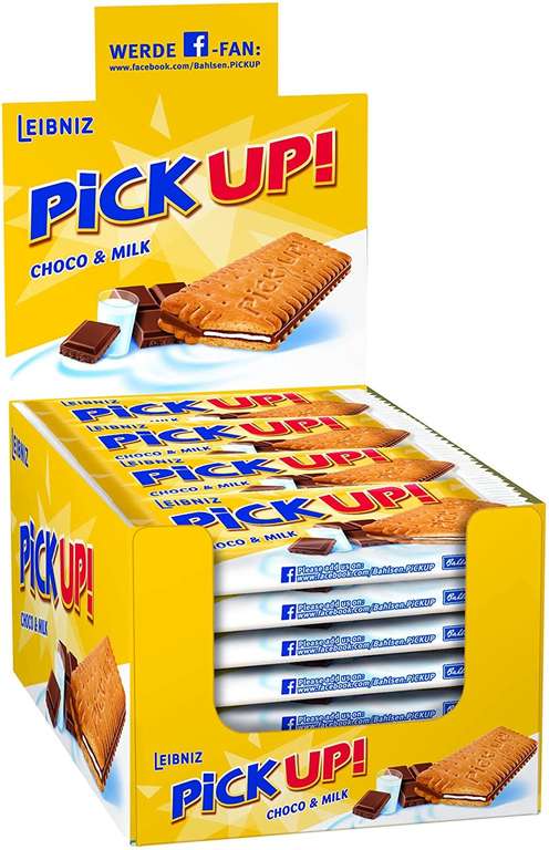 [Prime Sparabo + Coupon] PiCK UP! Choco & Milk - Keksriegel - 24 Einzelpackungen mit Thekenaufsteller