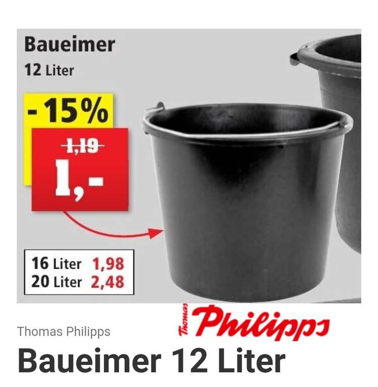 Baueimer 12 Liter, Thomas Philipps