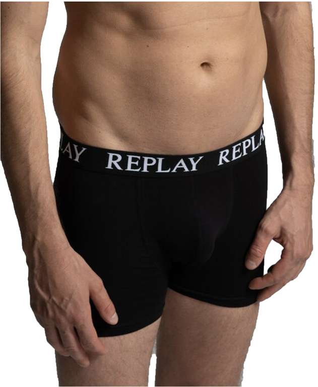 12er Pack REPLAY Herren Retro Boxershorts aus Baumwolle in schwarz | Gr. S - XL (95% Baumwolle / 5% Elastan)
