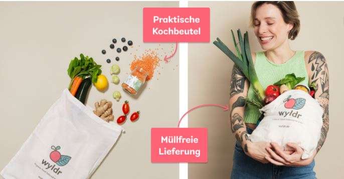 WYLDR Bio Kochbox - 30€ Rabatt auf 1.Bestellung + 0€ Versand - Vegetarisch / Vegan (LOKAL Berlin, Hamburg, Potsdam und NRW)