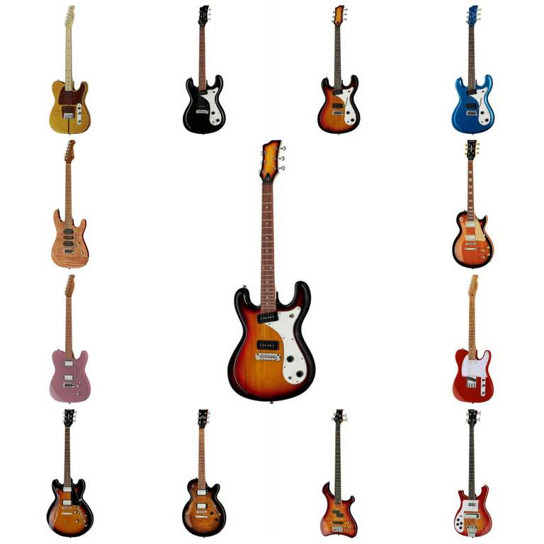 Harley Benton E-Gitarren Sammeldeal (15), z.B. Harley Benton MR-Classic E-Gitarre mit 2 Artec P-90 Alnico-5 Single Coils, Farbe Sunburst