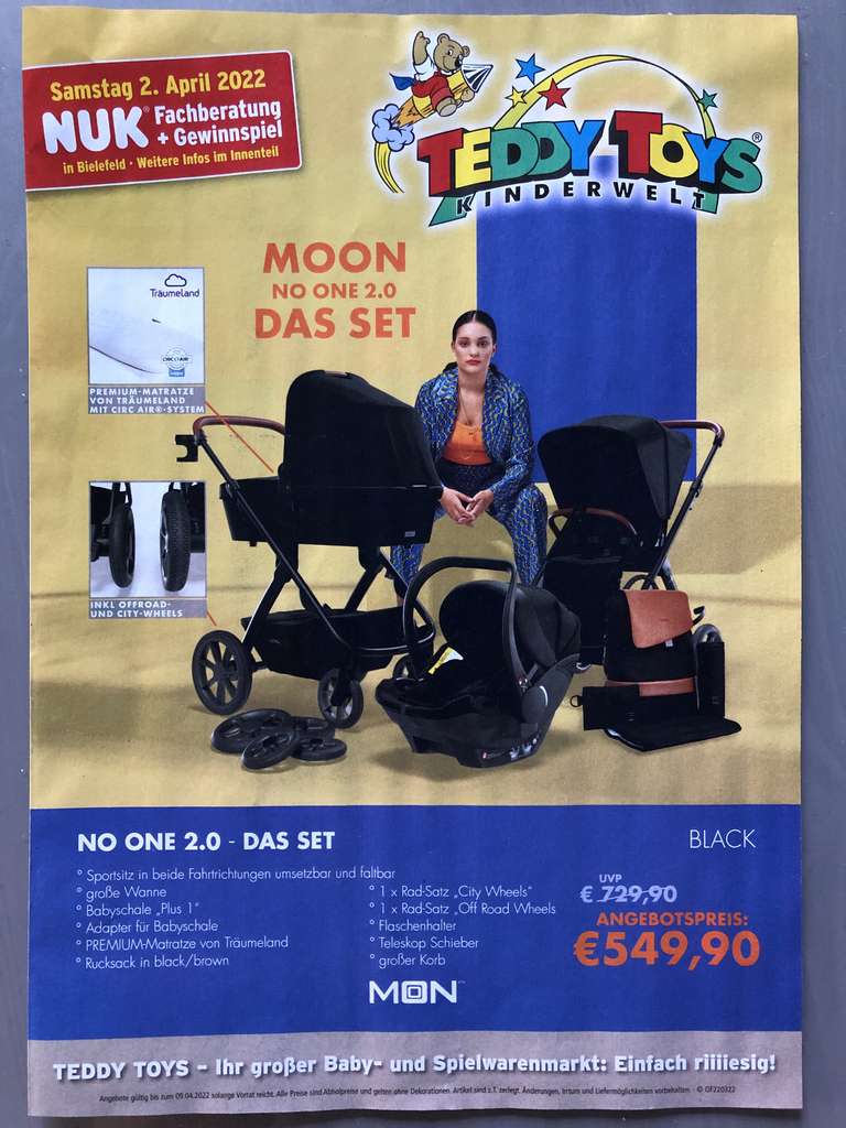 Teddy Toys - Moon No One 2.0 Set Kombikinderwagen + Babyschale + Backpack + Premium Matratze