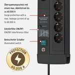 Brennenstuhl Premium-Line Steckdosenleiste 8-Fach mit Überspannungsschutz (Entstörfilter EMI/RFI, 3m Kabel, Made in Germany) [A/MM Saturn Ab