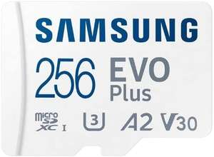 Samsung EVO Plus 256GB microSDXC Speicherkarte inkl. SD-Adapter (4K UHD, U3 A2 V30, UHS Class 10, 130 MB/s) Prime & Otto