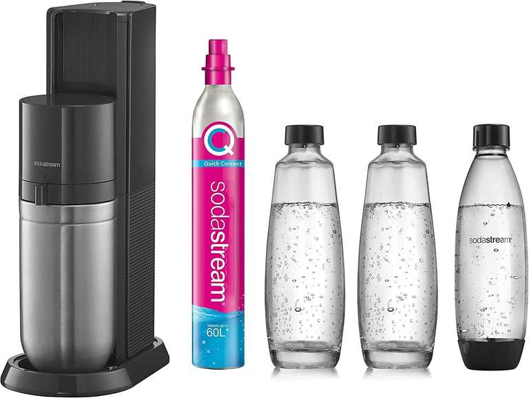 SodaStream Wassersprudler DUO Vorteilspack Titan mit 2 Karaffen & 1 PET-Flasche + 15€ Cashback
