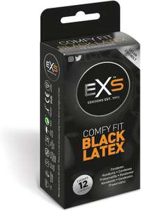 EXS Black Latex 12 schwarze Kondome aus Latex - anatomische Form für mehr Komfort (100 St. 18,55€) (Prime Spar-Abo)