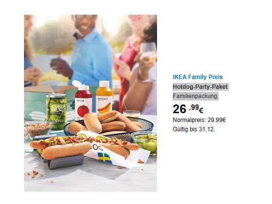 Mein 100. Deal! Hotdog-Party-Paket Familienpackung Ikea Family