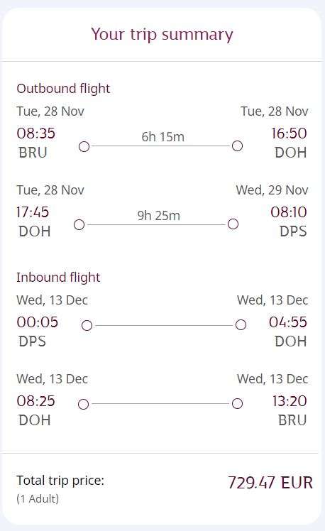 Flüge: Endlich wieder nach Bali (DPS)? Mit Qatar Airways ab Brüssel (BRU) inkl. Gepäck und guten Flugzeiten