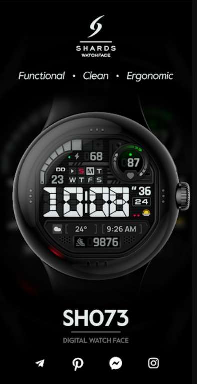 SH073 Watch Face, WearOS watch [WearOS Watchface][Google Play Store]