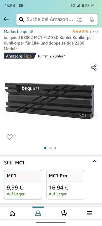 Be Quiet MC1 M.2 ssd Kühlkörper Heatsink (passend für PS5)