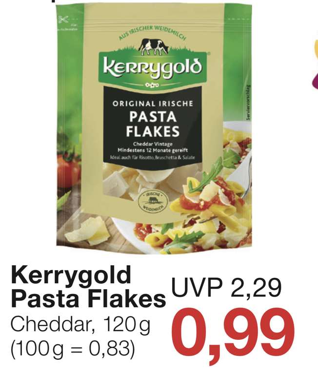 [JAWOLL] Kerrygold Pasta Flakes Cheddar 120g nur 0,99 €