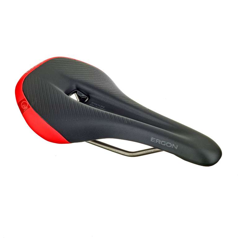 Ergon SM Pro Men Sattel Gr. S/M für Sitzknochenabstand von 9 - 12 cm in black/risky red