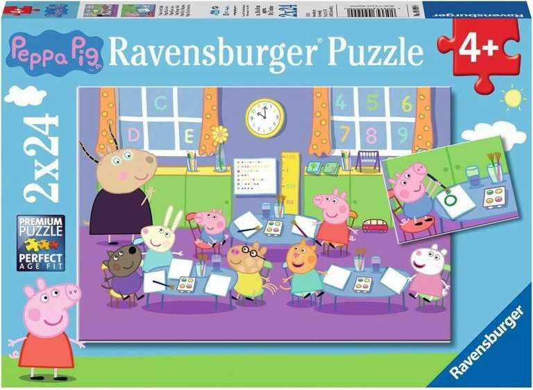 Ravensburger Puzzle 09099 Peppa in der Schule - ab 4 Jahren, 2x24 Teile [Amazon Prime & MM Abholung]