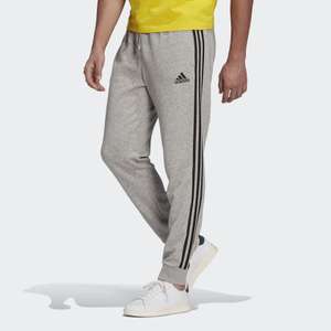 [adiClub] Adidas Essentials French Terry Tapered Cuff 3-Stripes Jogginghose grau / Größen XS bis 3XL