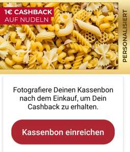 [Scondoo App] Personalisiert! 1€ Cashback auf Nudeln