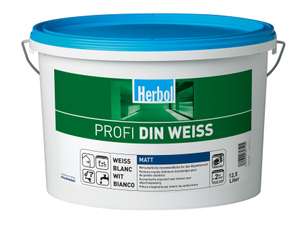 Herbol Profi DIN Weiss Wandfarbe – 12,5 Liter – Weiss
