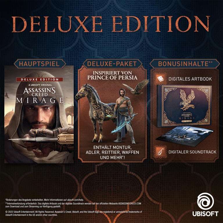 Assassin's Creed Mirage: Deluxe Edition - PS4, PS5 und Xbox Series für 23,99€