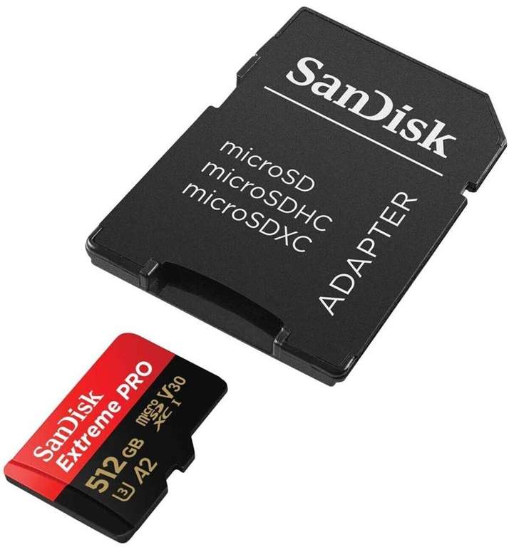 SanDisk Extreme PRO R200/W140 microSDXC 512GB Kit UHS-I U3, A2, Class 10