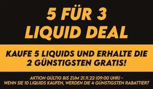 [E-Zigaretten] - 5 für 3 Liquid Deal bei MEISTERFIDS PAFF