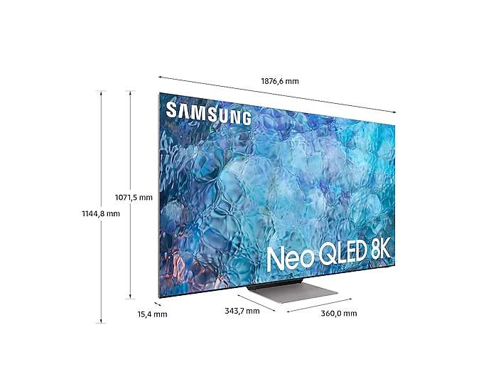 Samsung GQ85QN900A 8K-Fernseher + 1000€ Cashback (85", 7680x4320, VA + "QLED", Mini LED, 120Hz, 1440nits, 4x HDMI 2.1, ~10ms Input Lag)