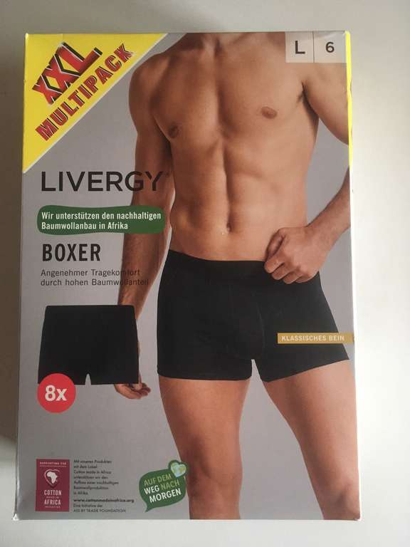 LIVERGY Boxershorts 8er-Pack (Cotton Made in Africa) | Größen M-XXL [Lidl Abholpreis; nicht online]