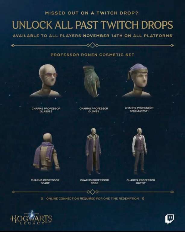 Hogwarts Legacy Twitch Drops für alle Spieler kostenlos