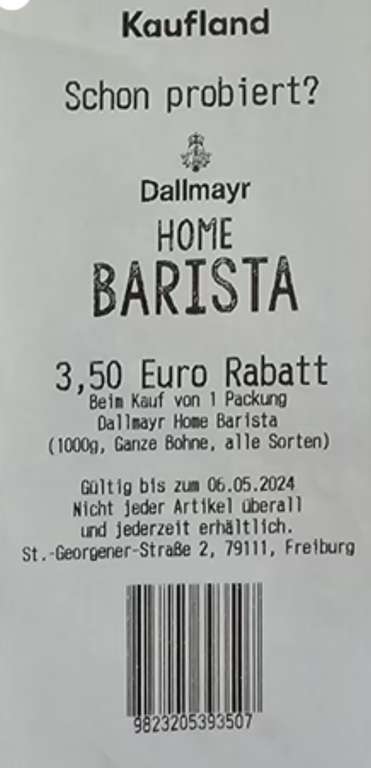 3,50€ Rabatt auf 1kg Kaffee-Bohnen Dallmayr bei Kaufland mit Coupon