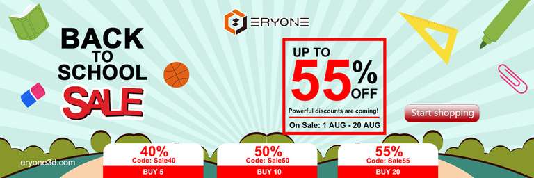 Eryone3d Filament 20 Rollen 55% Rabatt Pla/Petg etc 3d Druck