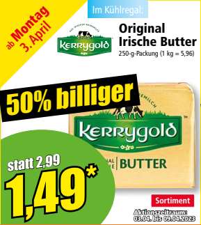 [NORMA BW] Kerrygold Original Irische Butter für 1,49 ab 03.04.2023